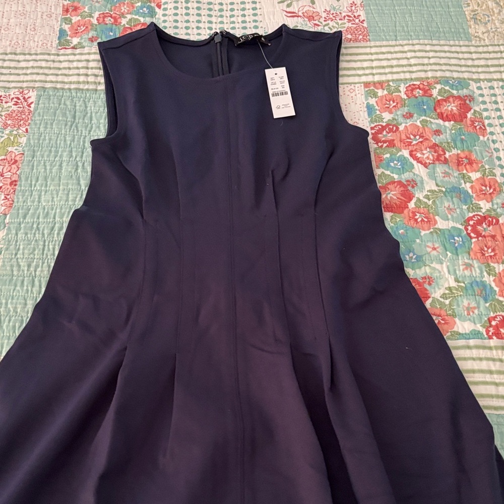 J. Crew NWT Navy Sleeveless Full Length Dress - Picture 4 of 6